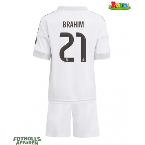 Real Madrid Brahim Diaz #21 Hemmaställ Barn 2025-26 Kortärmad (+ Korta byxor)